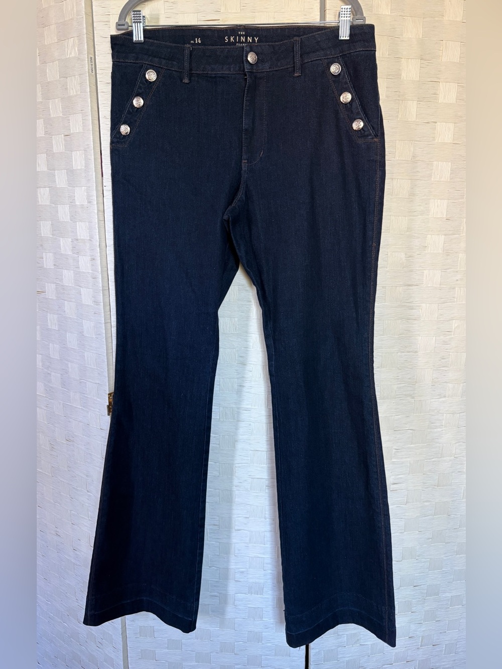 White House Black Market Black, Rise 10 in. Skinny Flare Jeans Size 14
